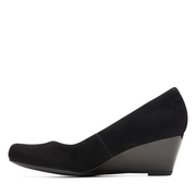 Clarks - Flores Tulip - Black Combi Suede - Shoes