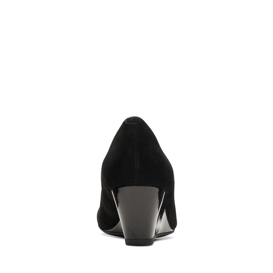 Clarks - Flores Tulip - Black Combi Suede - Shoes