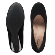 Clarks - Flores Tulip - Black Combi Suede - Shoes