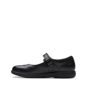 Clarks - Jazzy Jig K. - Black Leather - School Shoes