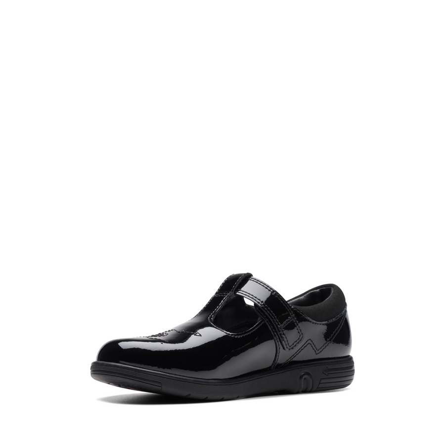 Clarks - Jazzy Tap K. - Black Patent - School Shoes