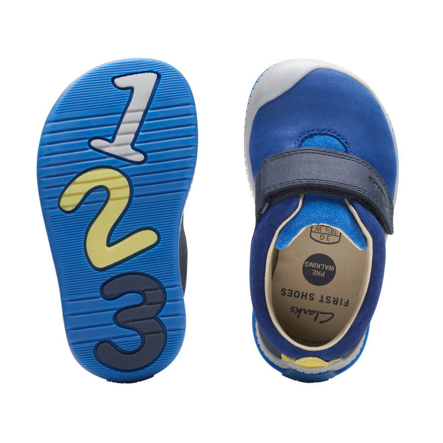 Clarks - Roller Fun T - Blue Combi Leather - Shoes