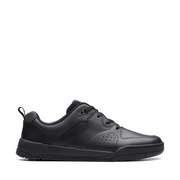 Clarks - Kick Step Y - Black Leather - School Shoes