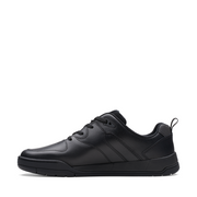 Clarks - Kick Step Y - Black Leather - School Shoes