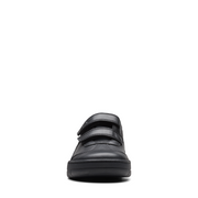 Clarks - Kick Pace K - Black Leather - School Shoes
