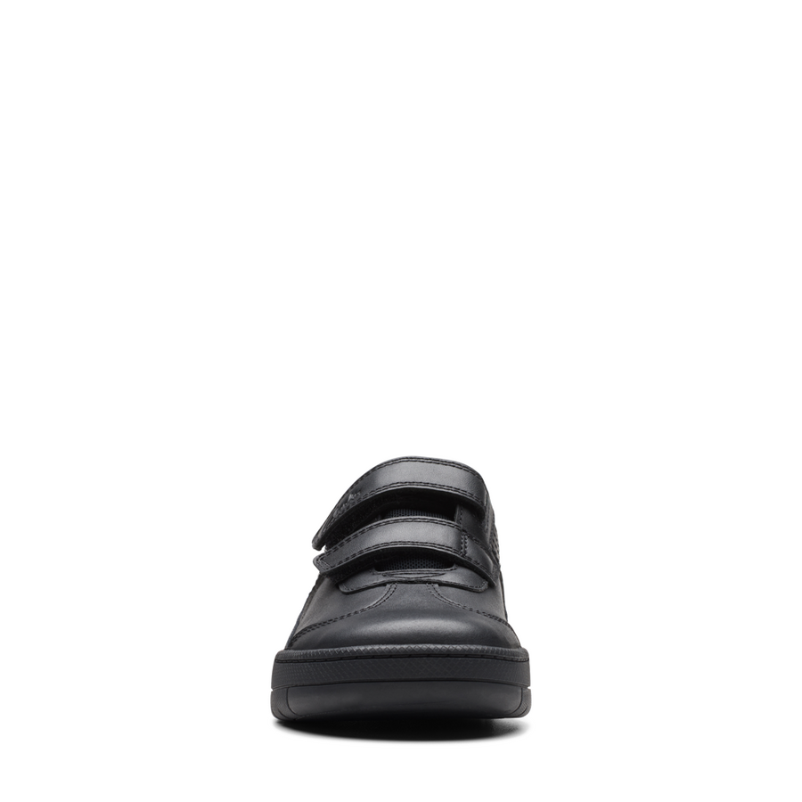 Clarks - Kick Pace K - Black Leather - School Shoes
