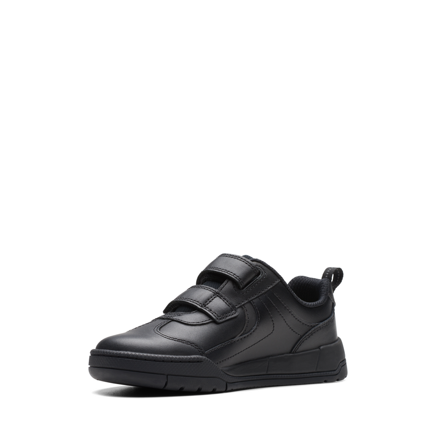Clarks Kick Pace K Black Leather School Shoes Colton Footwear