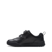 Clarks - Kick Pace K - Black Leather - School Shoes