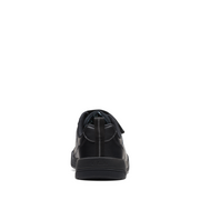 Clarks - Kick Pace K - Black Leather - School Shoes