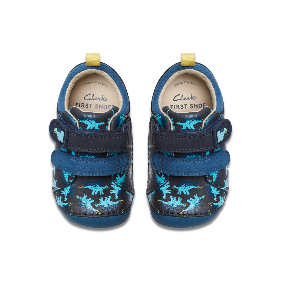 Clarks - Tiny Stomp T - Navy Print  - Shoes