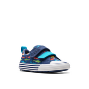 Clarks - Foxing Ocean T - Navy Print  - Canvas Shoes