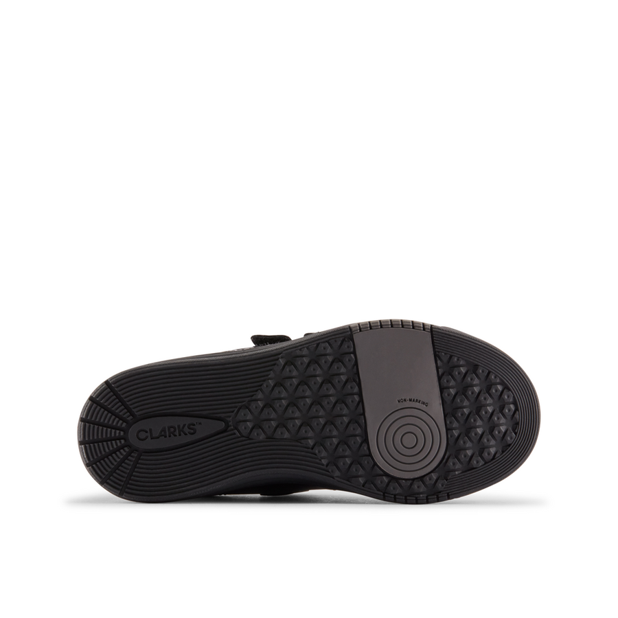 Clarks - ST Urban Ace K - Black Leather - School Shoes