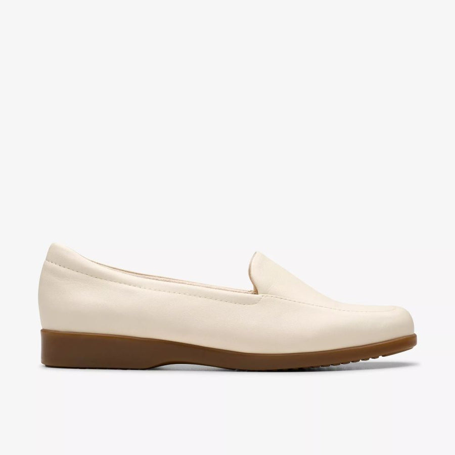 Clarks - Georgia  - Cream Leather - Shoes