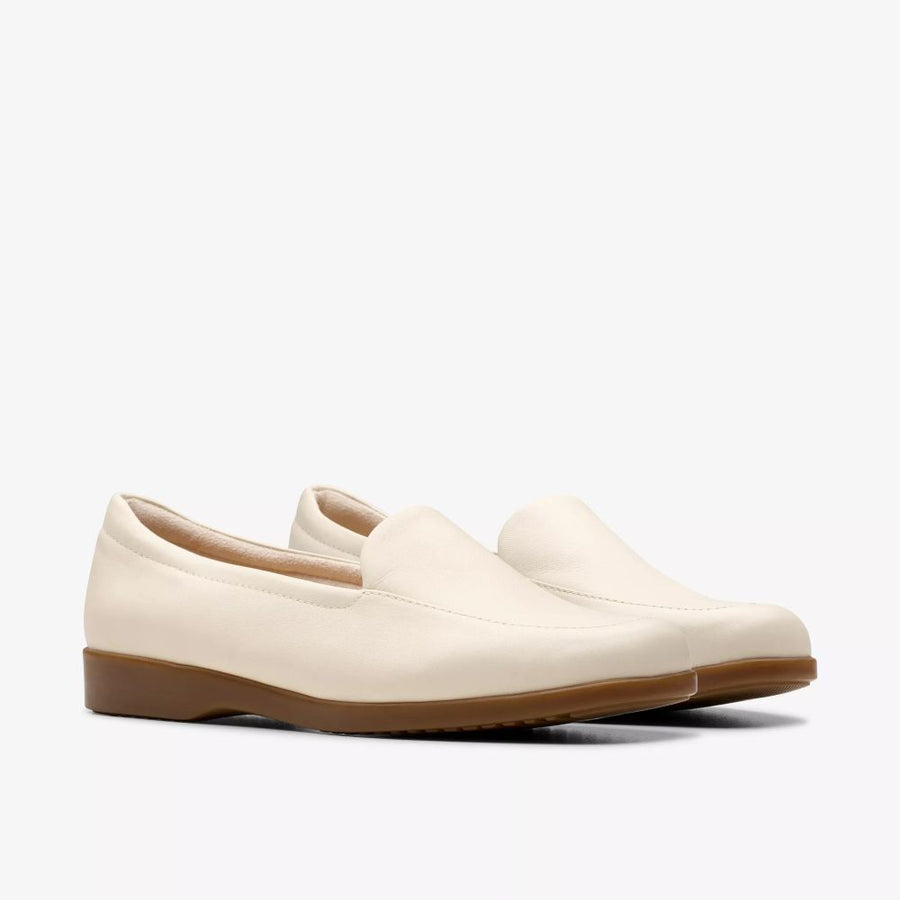 Clarks - Georgia  - Cream Leather - Shoes
