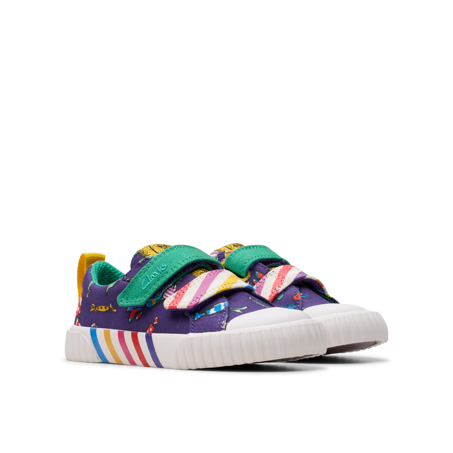Clarks - RDFoxingMixT - Purple Canvas - Canvas Shoes