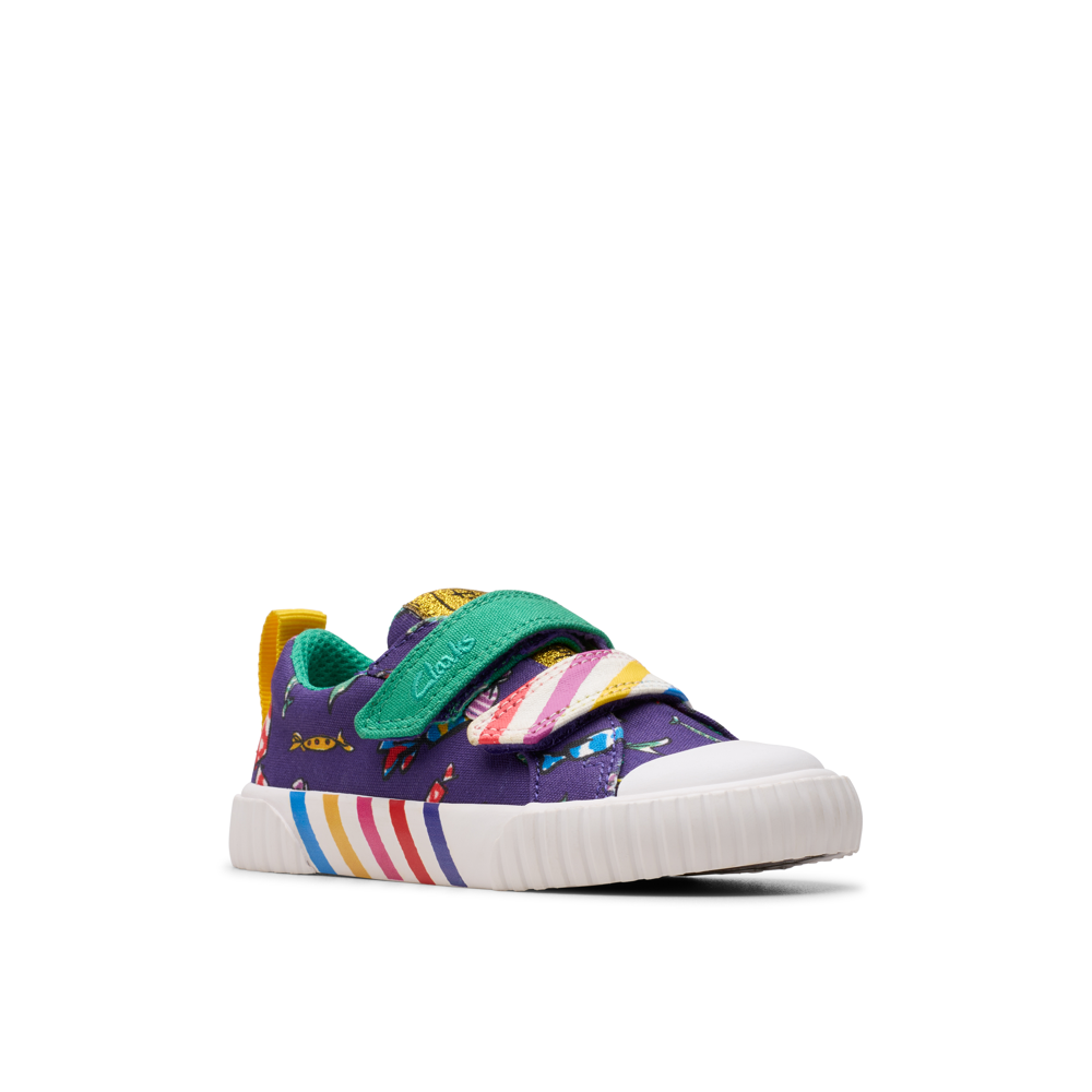 Clarks - RDFoxingMixT - Purple Canvas - Canvas Shoes