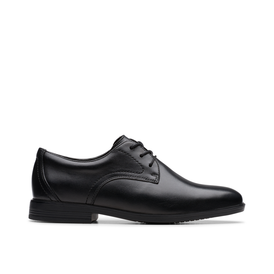 Clarks - Jonwin Step Y - Black Leather - School Shoes