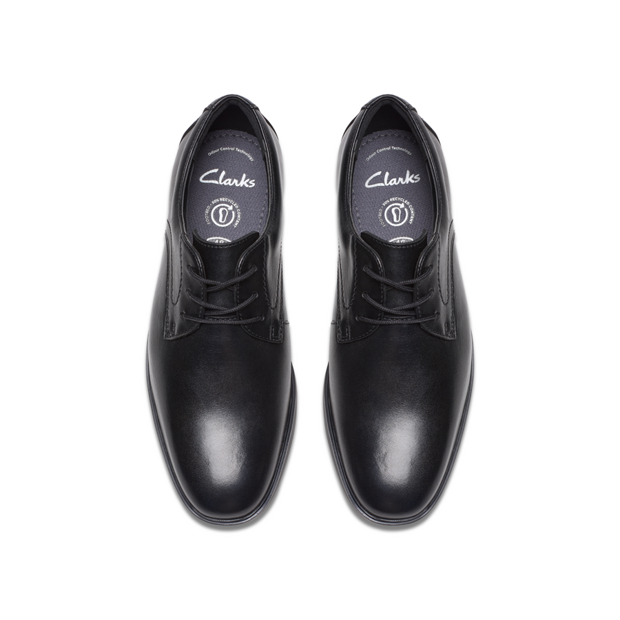 Clarks - Jonwin Step Y - Black Leather - School Shoes