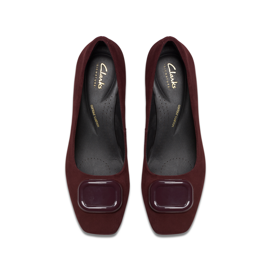 Clarks - Fernie Trim - Merlot Suede - Shoes