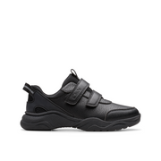 Clarks - FeatherShine K - Black Leather - School Shoes