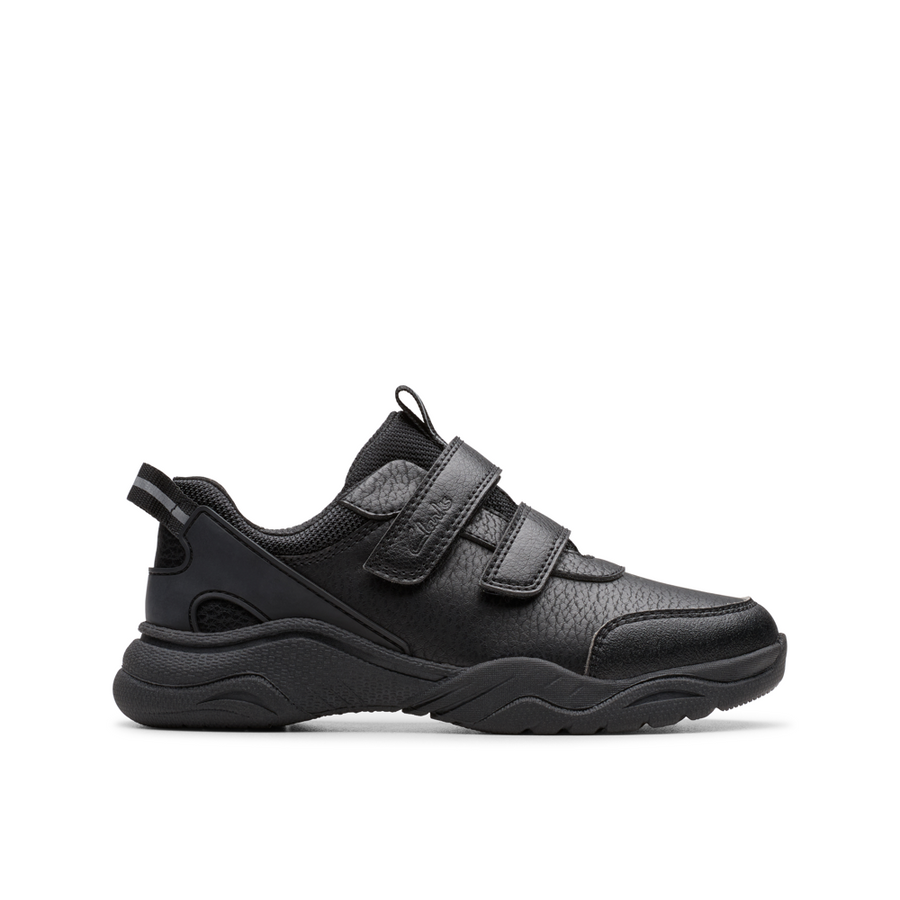 Clarks - FeatherShine K - Black Leather - School Shoes