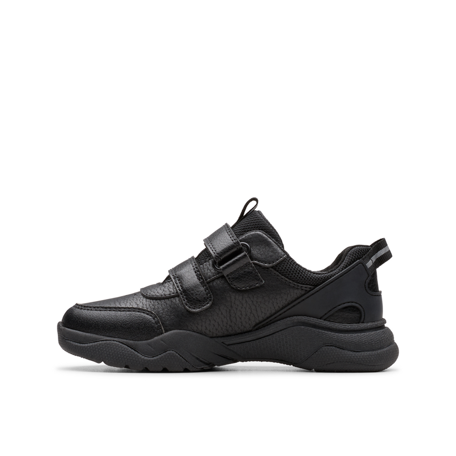 Clarks - FeatherShine K - Black Leather - School Shoes