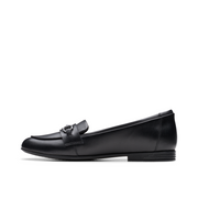 Clarks - Finja Loafer Y - Black Leather - School Shoes