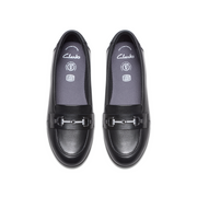 Clarks - Finja Loafer Y - Black Leather - School Shoes