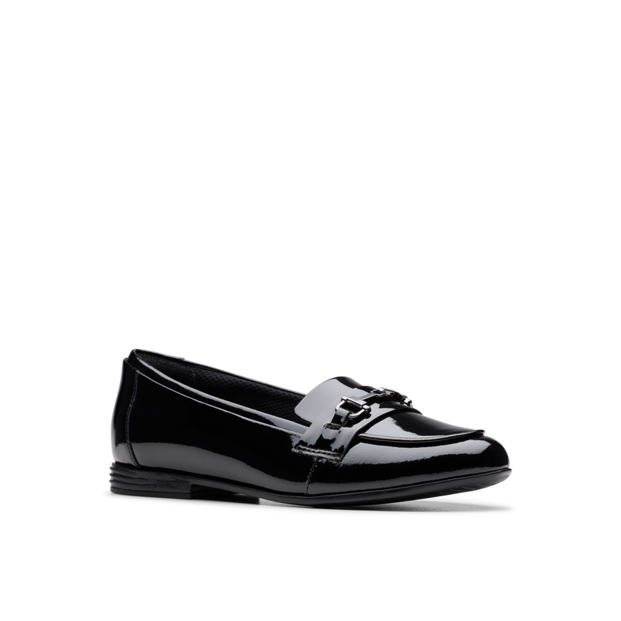 Clarks - Finja Loafer Y - Black Patent - School Shoes
