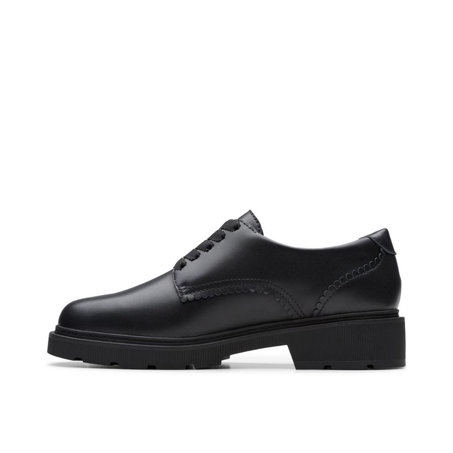 Clarks - Eris Pure Y - Black Leather - School Shoes