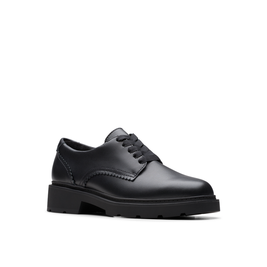Clarks - Eris Pure Y - Black Leather - School Shoes