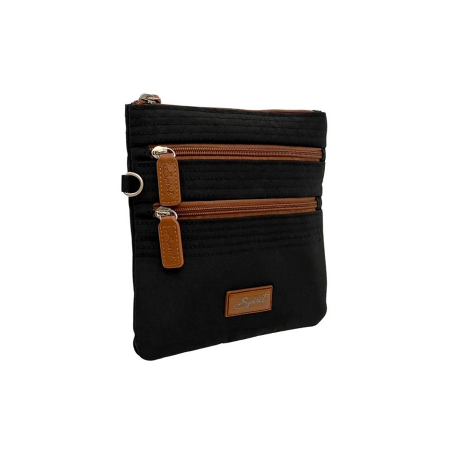 Spirit - Flat 3 Zip X-Body - 4512-Black / Tan - Bags