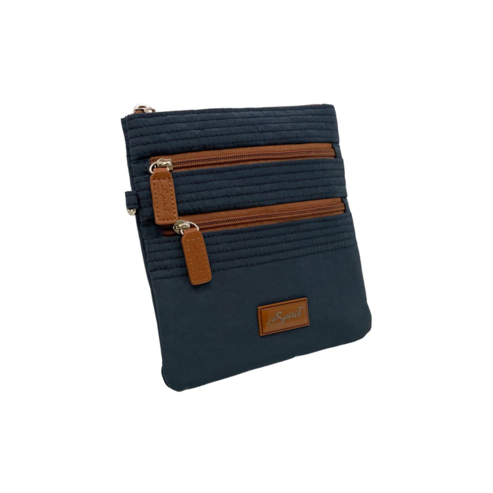 Spirit - Flat 3 Zip X-Body - 4512-Navy / Tan - Bags