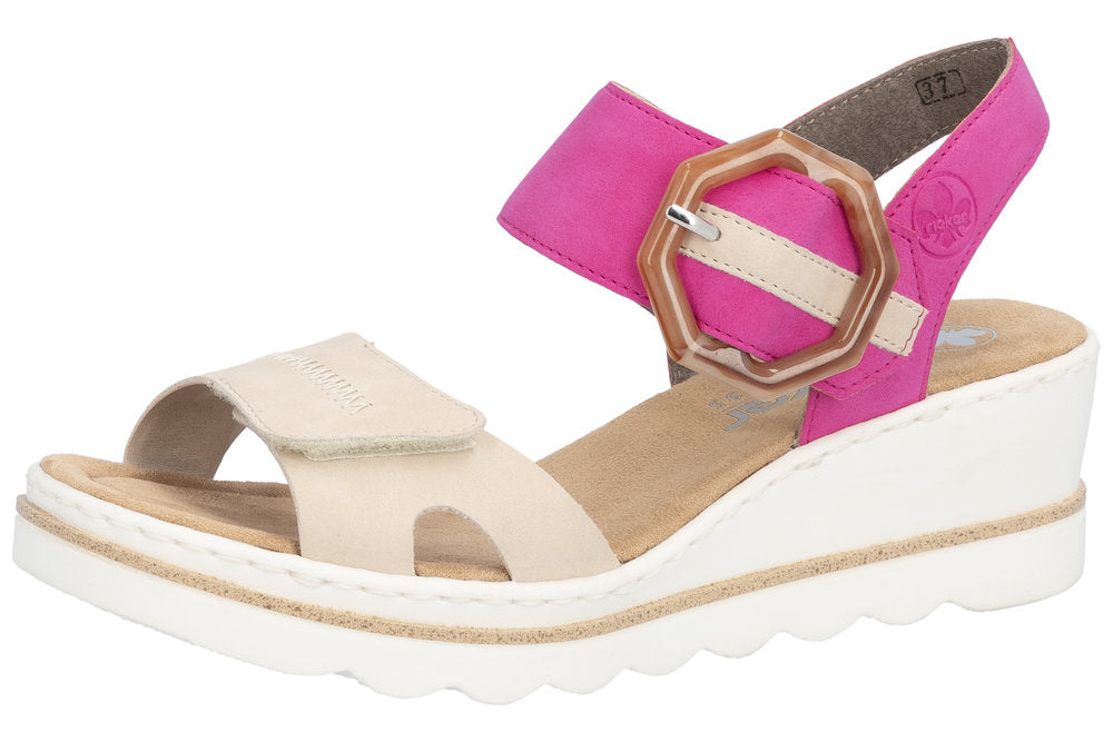 Rieker - 67476-31 - Perle/Fuchsia - Sandals