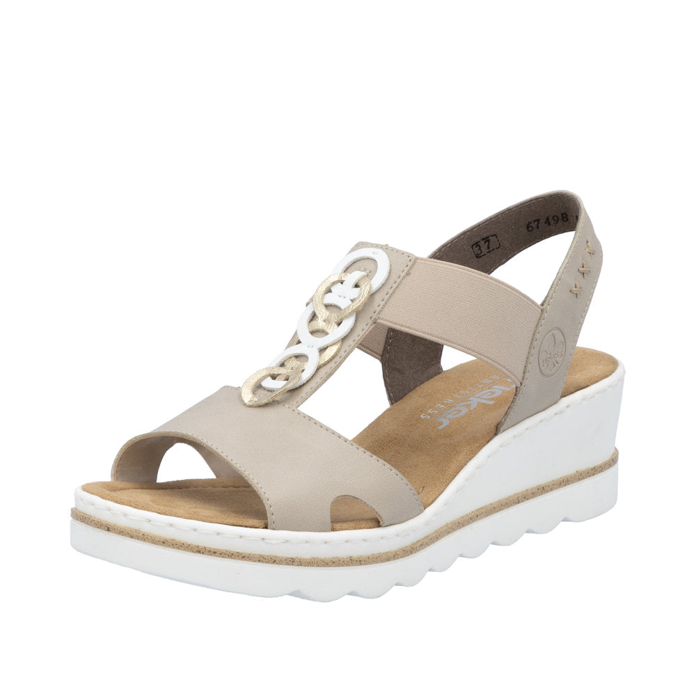 Rieker - 67498-62 - Lehm/Weiss/Lightgold - Sandals