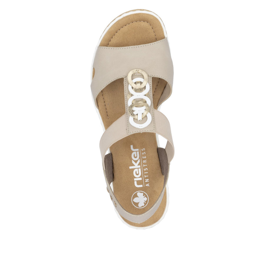 Rieker - 67498-62 - Lehm/Weiss/Lightgold - Sandals