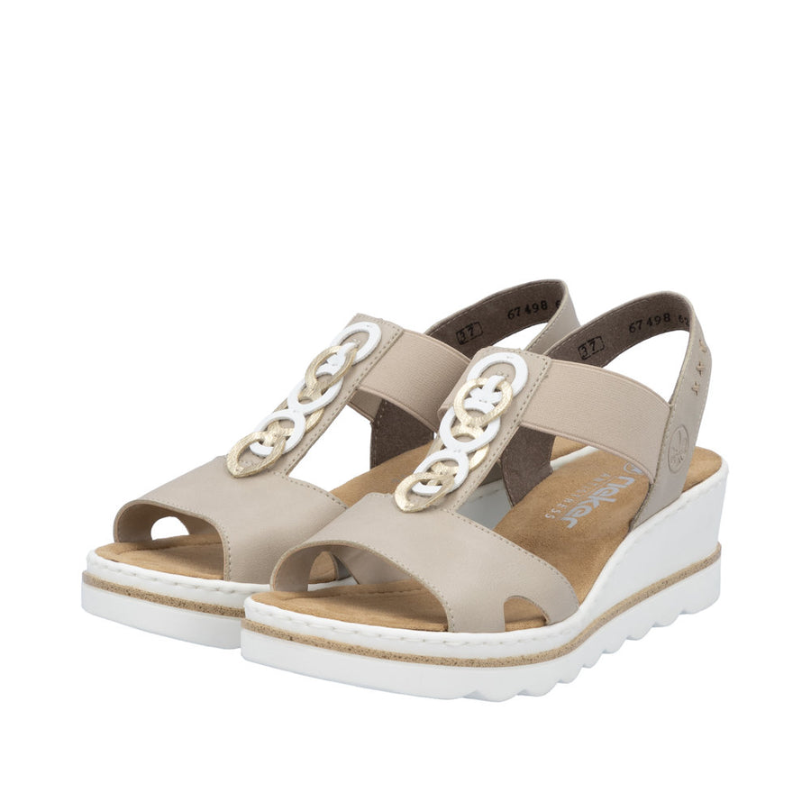 Rieker - 67498-62 - Lehm/Weiss/Lightgold - Sandals