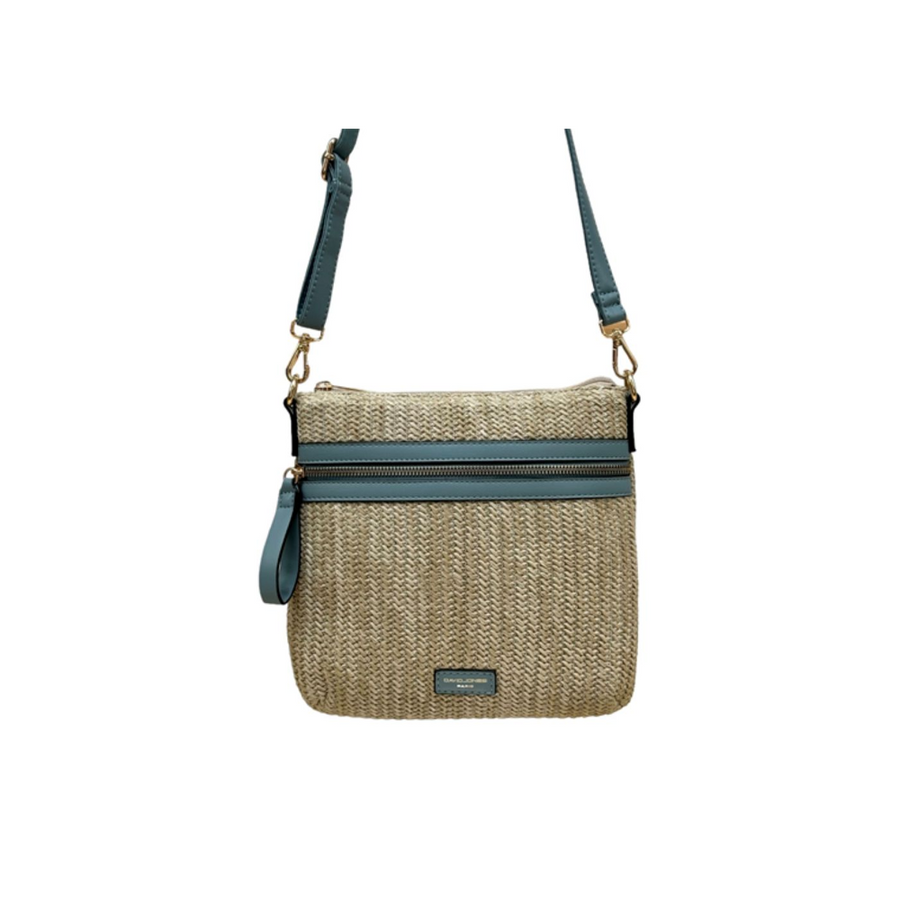 David Jones - Straw Zip Top X-Body - 7051-6-Blue - Bags