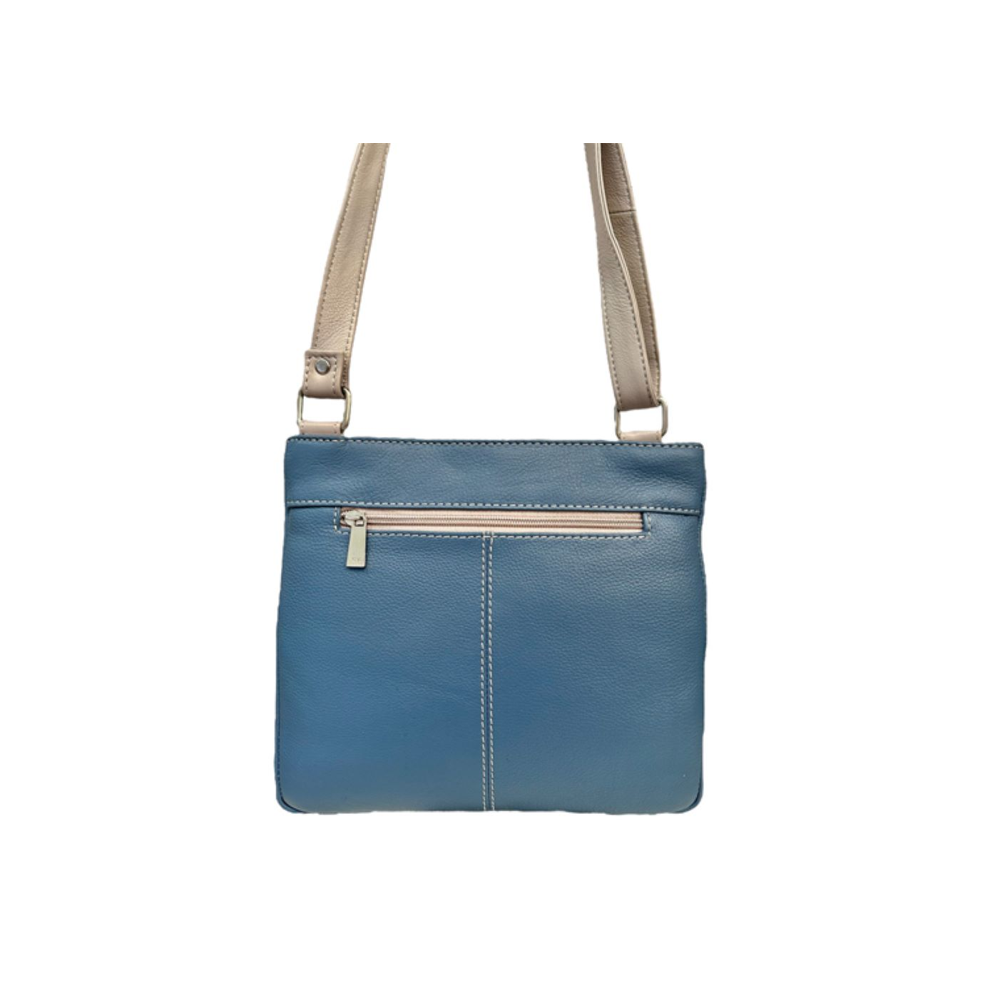 Nova Leathers - Flap Pocket X-Body - 899S - Blue/Dove Grey - Bags