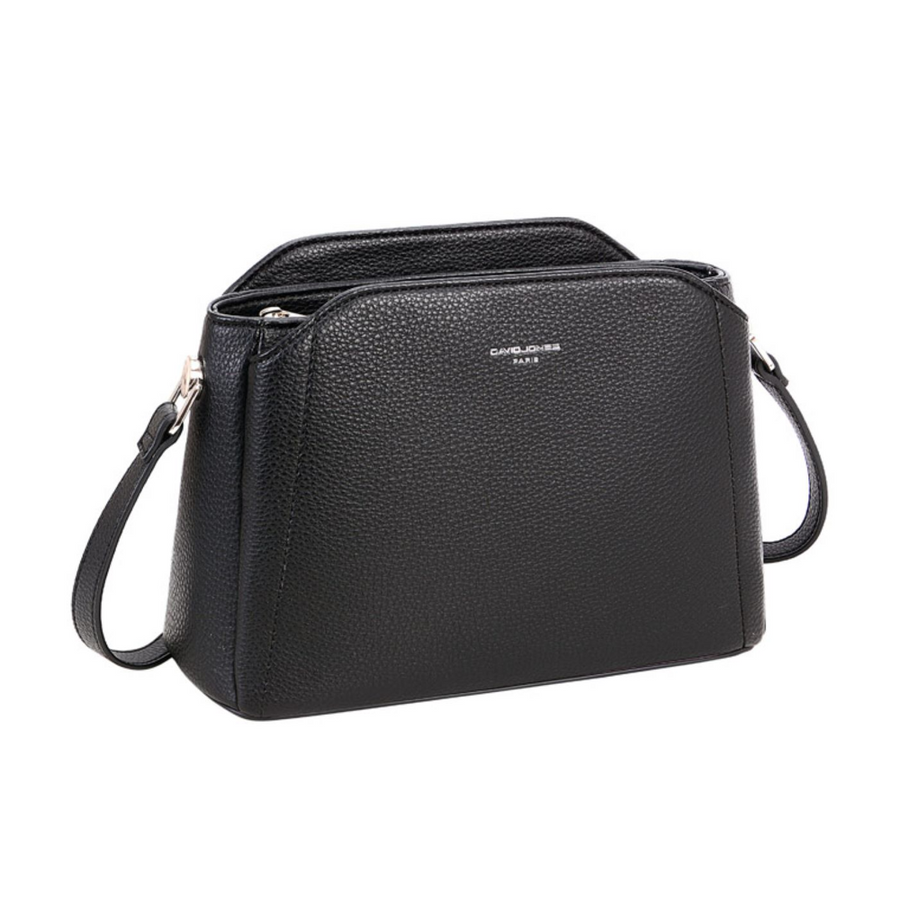 Nova Leathers - Triple Pocket Shoulder bag - CM6926B - Black - Bags
