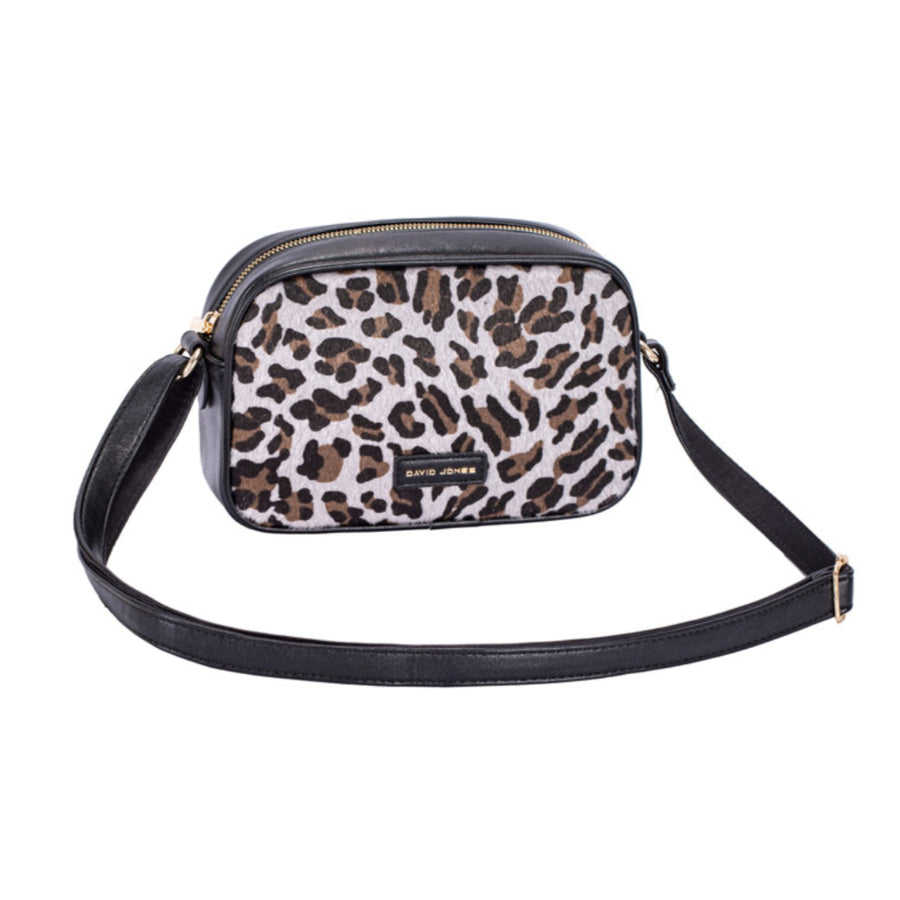 David Jones - Animal Print Camera Bag CM7663-Black - Bags