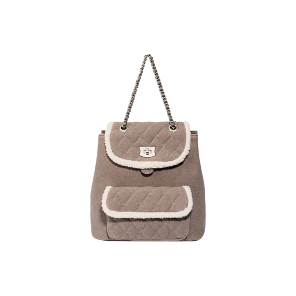 David Jones - Faux Shearling Back Pack CM7755-Fungi - Bags