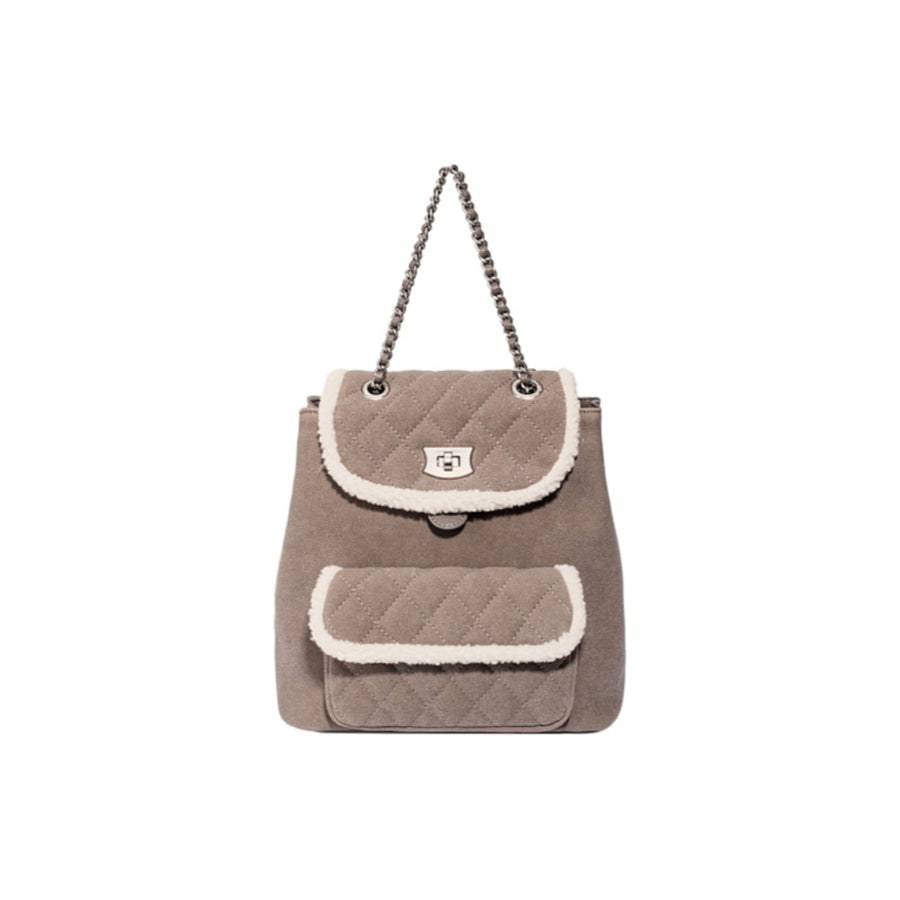 David Jones - Faux Shearling Back Pack CM7755-Fungi - Bags