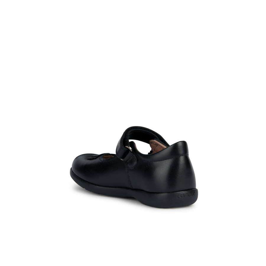 Geox - J Naimara Girl - Black Leather- School Shoes
