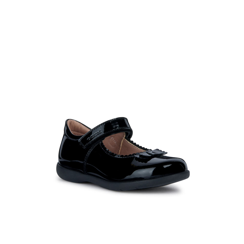 Geox - J Naimara Girl - Black Patent- School Shoes