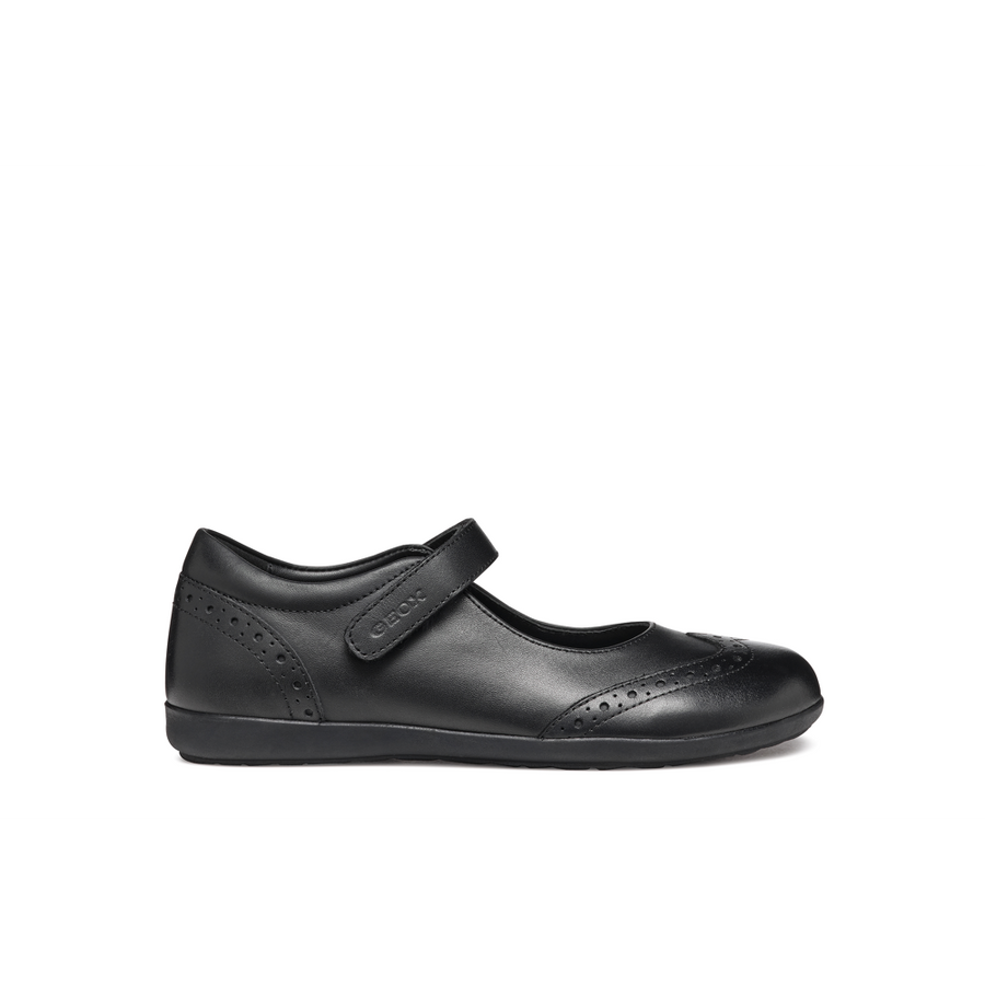 Geox - J Iberide Girl B - Black Smooth Leather - School Shoes