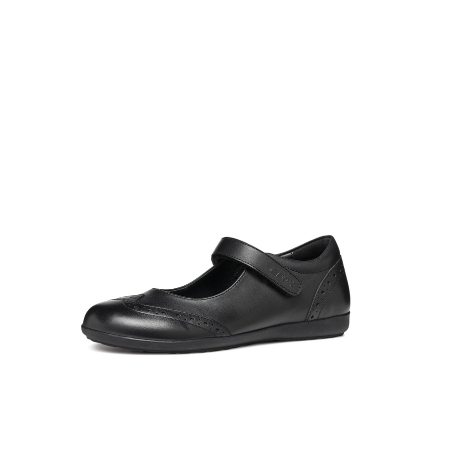 Geox - J Iberide Girl B - Black Smooth Leather - School Shoes