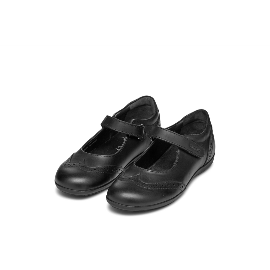 Geox - J Iberide Girl B - Black Smooth Leather - School Shoes