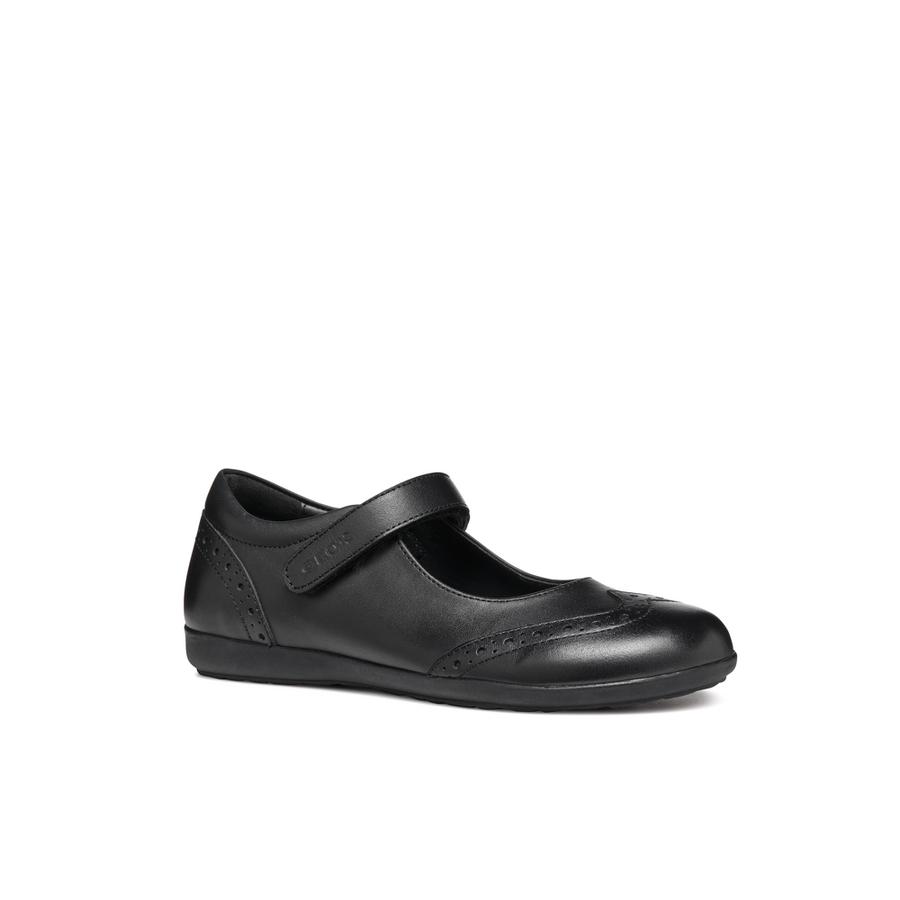 Geox - J Iberide Girl B - Black Smooth Leather - School Shoes