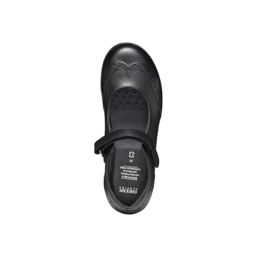 Geox - J Iberide Girl B - Black Smooth Leather - School Shoes